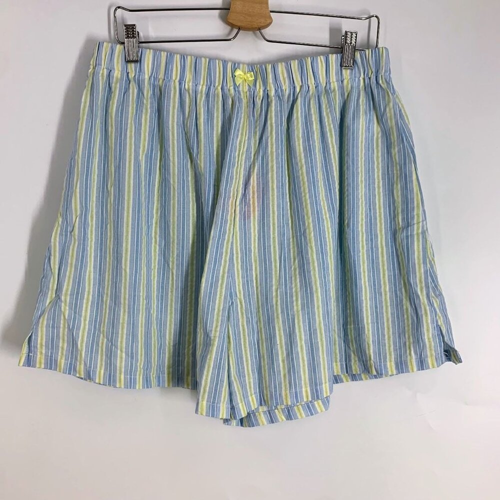 Cider Women's Striped Elastic Waist Bowknot Elastic Waist Shorts Size 1XL NWT